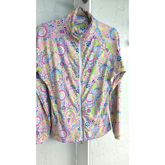 Tee 2 Sea Moisture Wicking Full Zip Long Sleeve Golf Woman Jacket M Multi - Picture 5 of 5